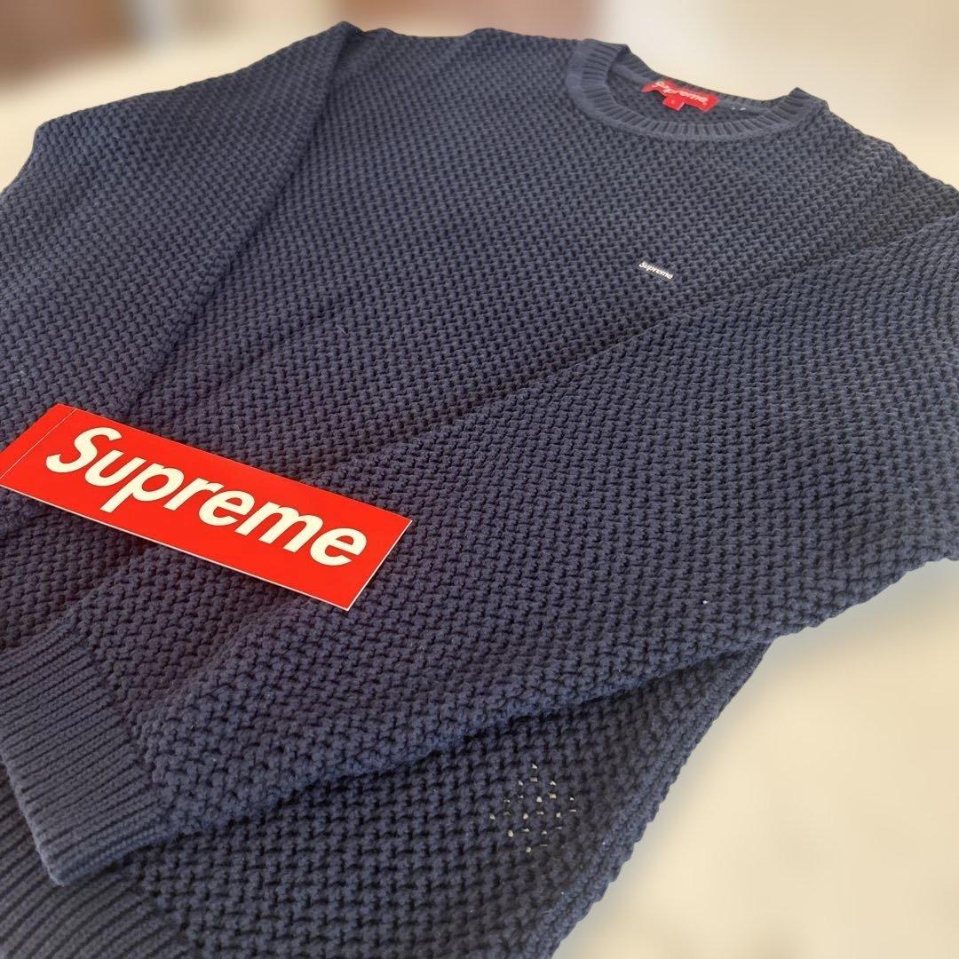 【美品】Supreme Small Box Logo セーター ネイビー L