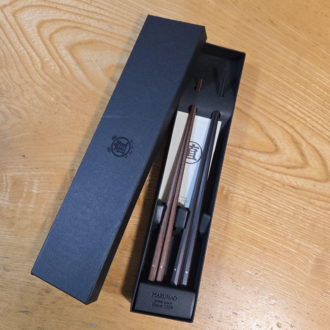 【未使用品】マルナオ 特上百年八角箸　夫婦セット
