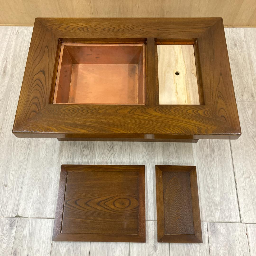 囲炉裏テーブル　座卓　昭和レトロ 火鉢 古民家　 引き出し 木製　天然木