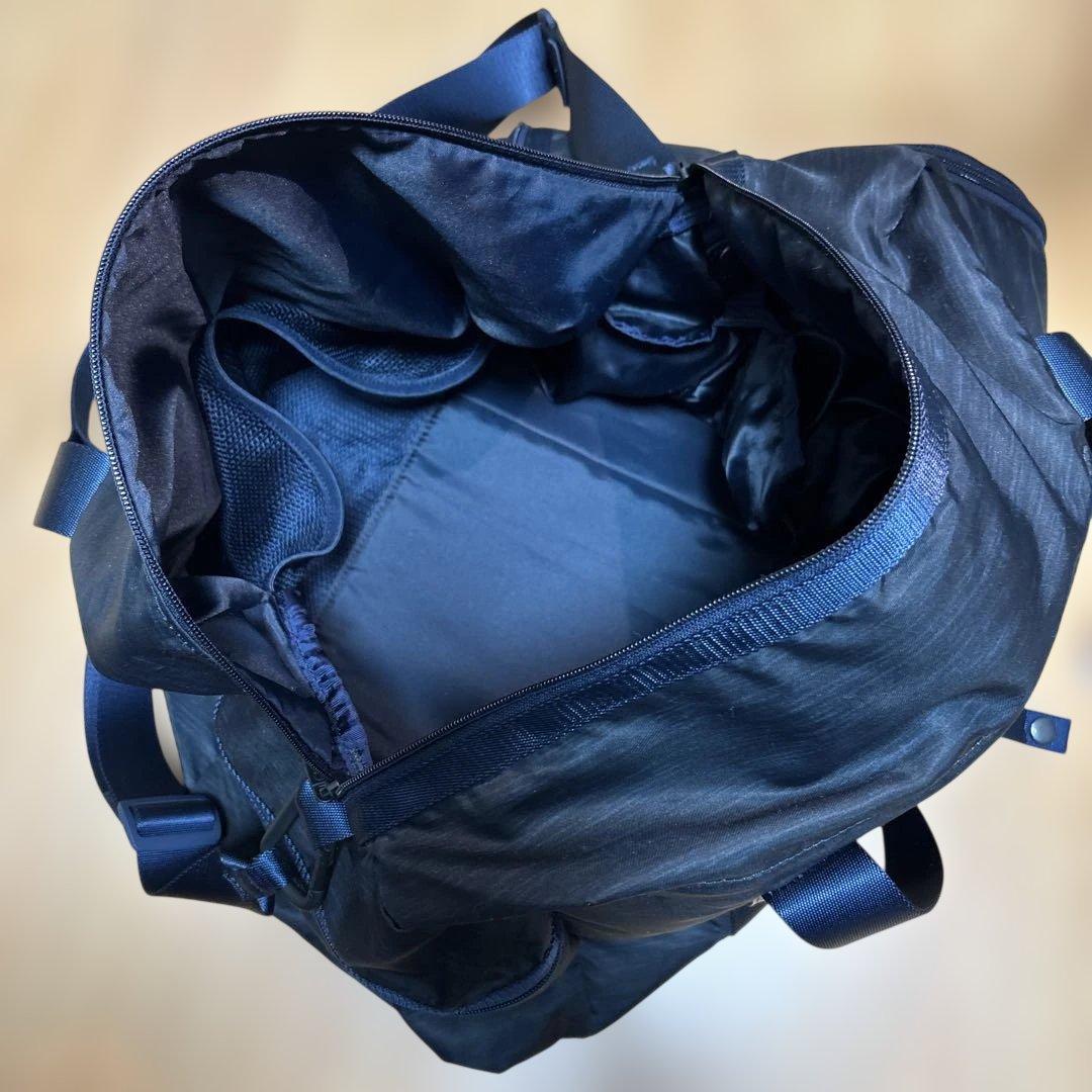 ルルレモン ダークブルー ボストンバッグ ナイロン製