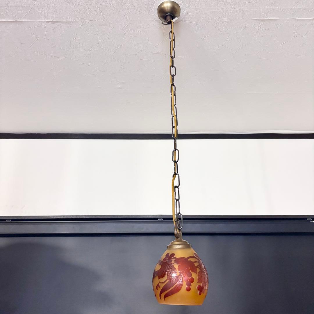 希少！TIP Gallé ガレ ガラスシェード ペンダントライト 1灯