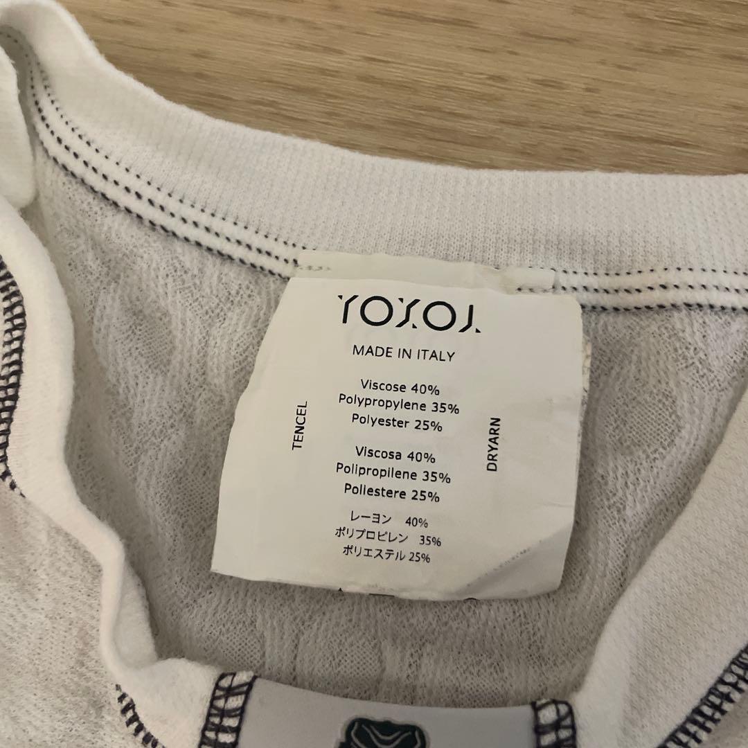 YOXOIテニスウェアセットアップ ホワイト/ネイビー サイズメンズM