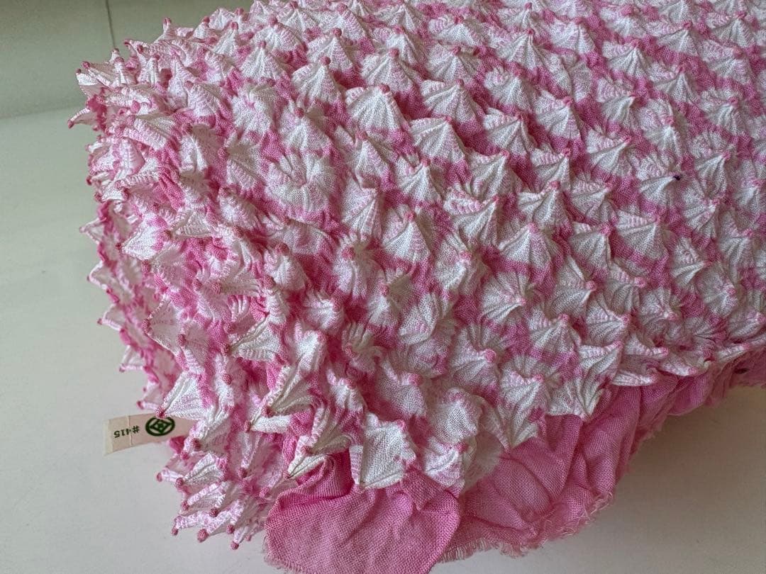 有松絞り　反物　レア色　ピンク