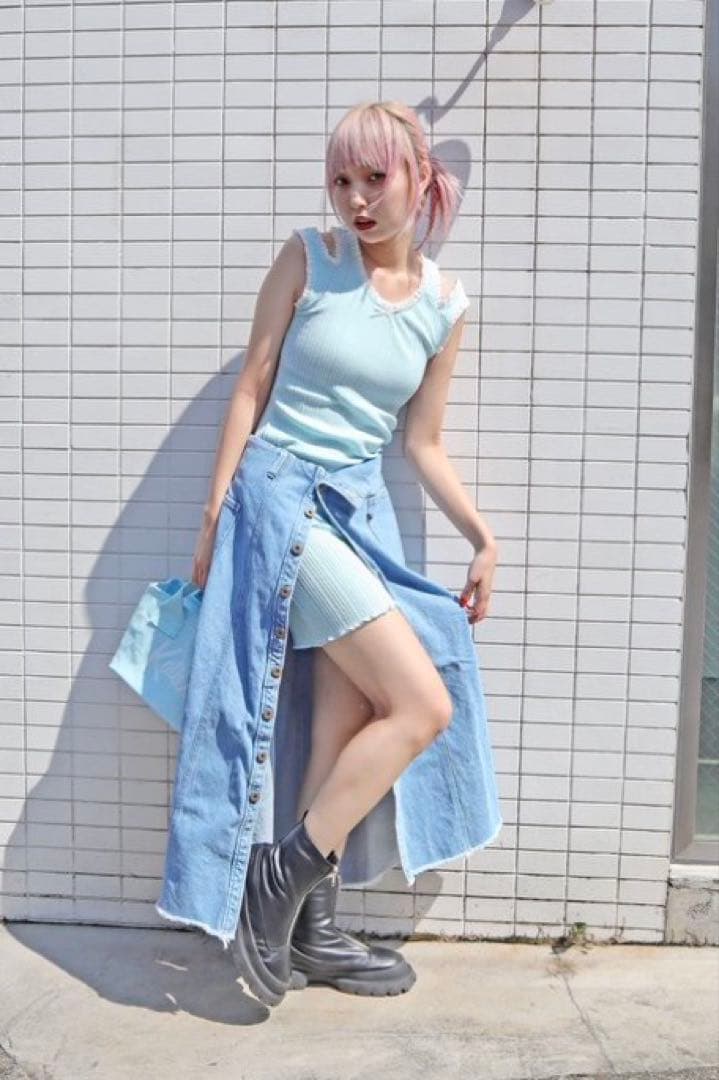 新品　Katie UNDER PRETTIES ダブルタンクワンピース　グレー