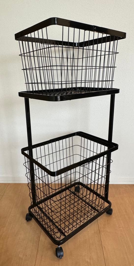 3*c様 山崎実業 ランドリーワゴン+バスケット タワー セット ブラック