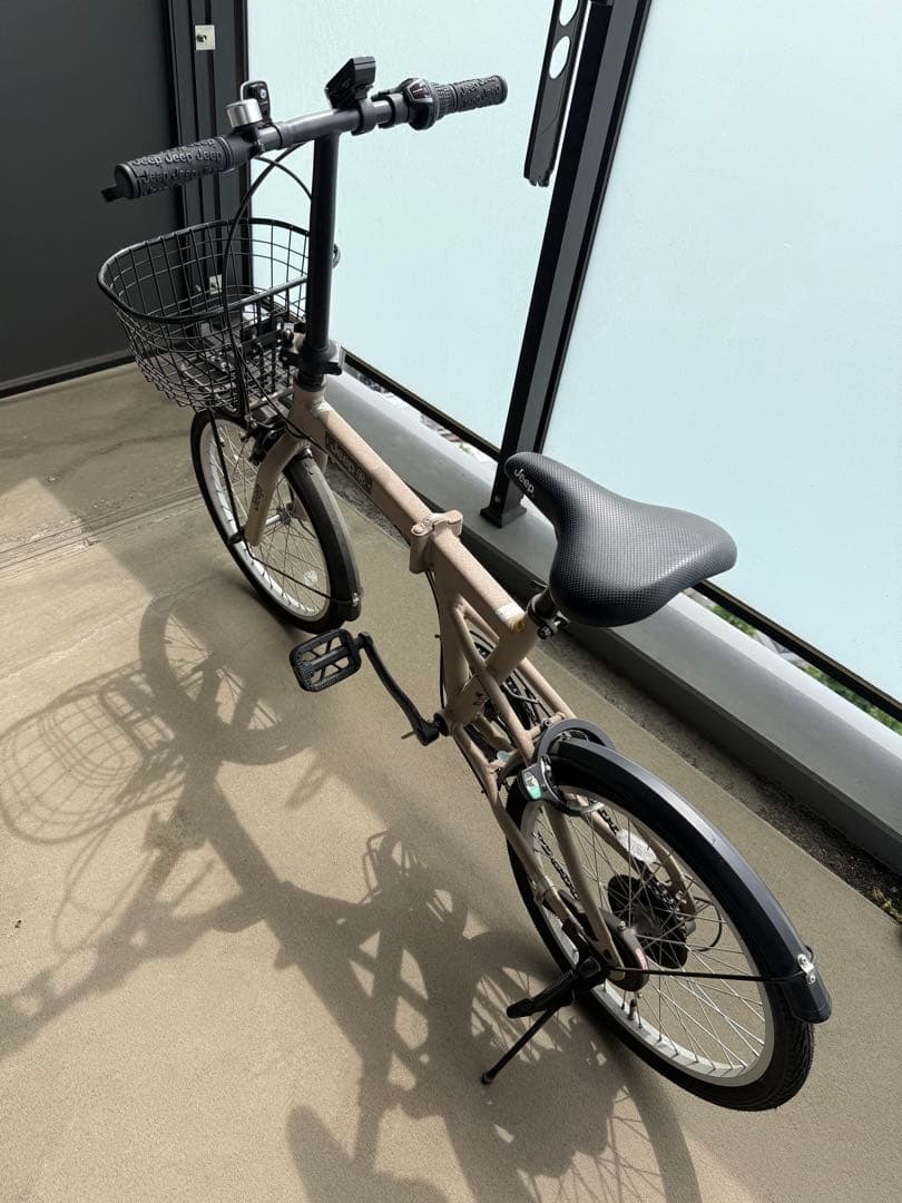 Jeep 折りたたみ自転車 JE-206G サンド 前バスケット付き