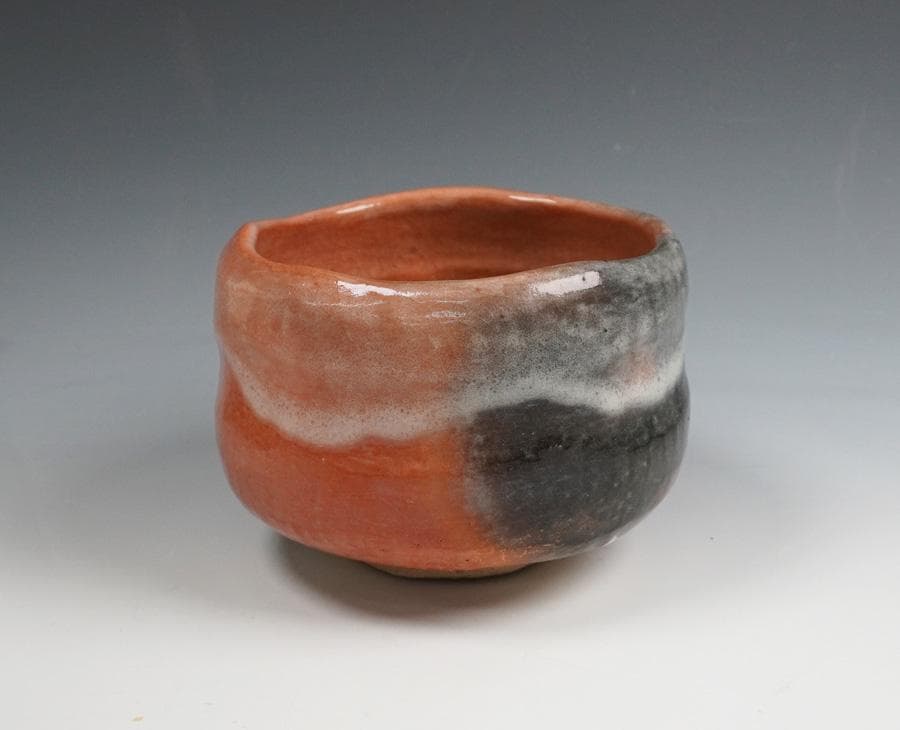 伊東桂楽 赤楽茶碗 建仁寺管長 竹田益州書付 銘:おとずれ