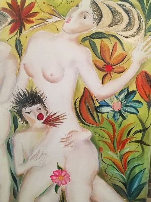 小澤勇寿朗 作 悦楽園 F10号油絵 人物画