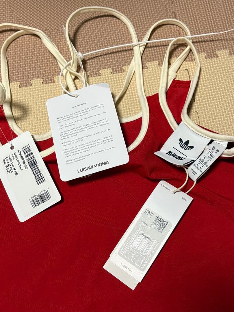 avavav adidas コラボ　クロストップ　赤　キャミソール