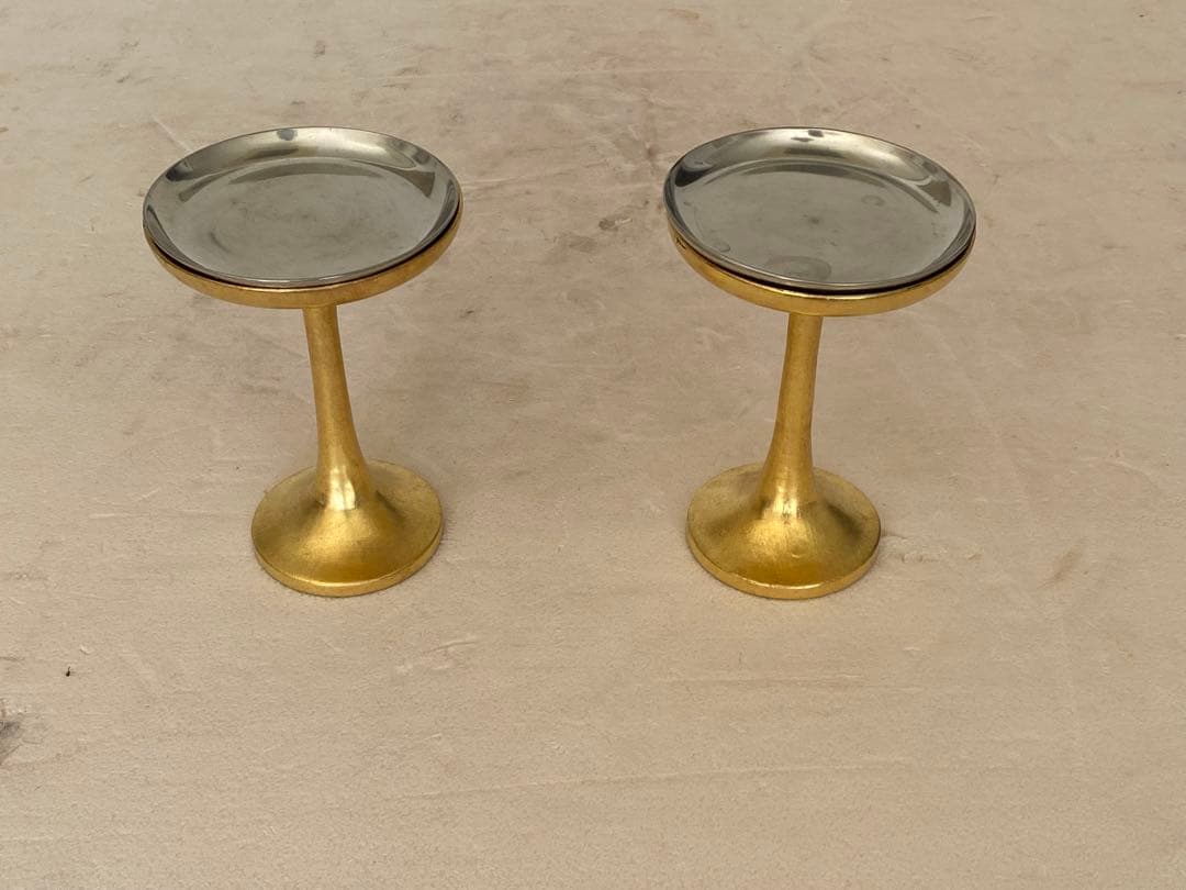 仏具　お供え台　1対　 高さ15.0cm 受け皿10.5cm