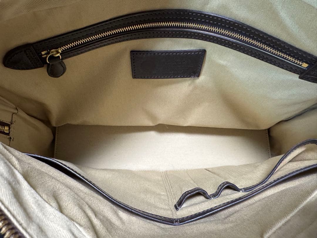 GANZO ダークブラウン レザー ビジネスバッグ　ブライドルレザー