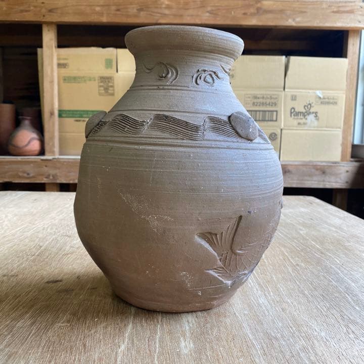 中川伊作　知花南蛮焼　壺