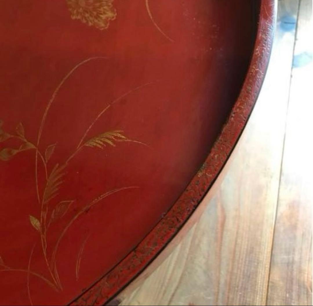 骨董　漆塗り　金彩　蒔絵　ちゃぶ台　飾り台　当時物　古道具　テーブル　脚取り外し