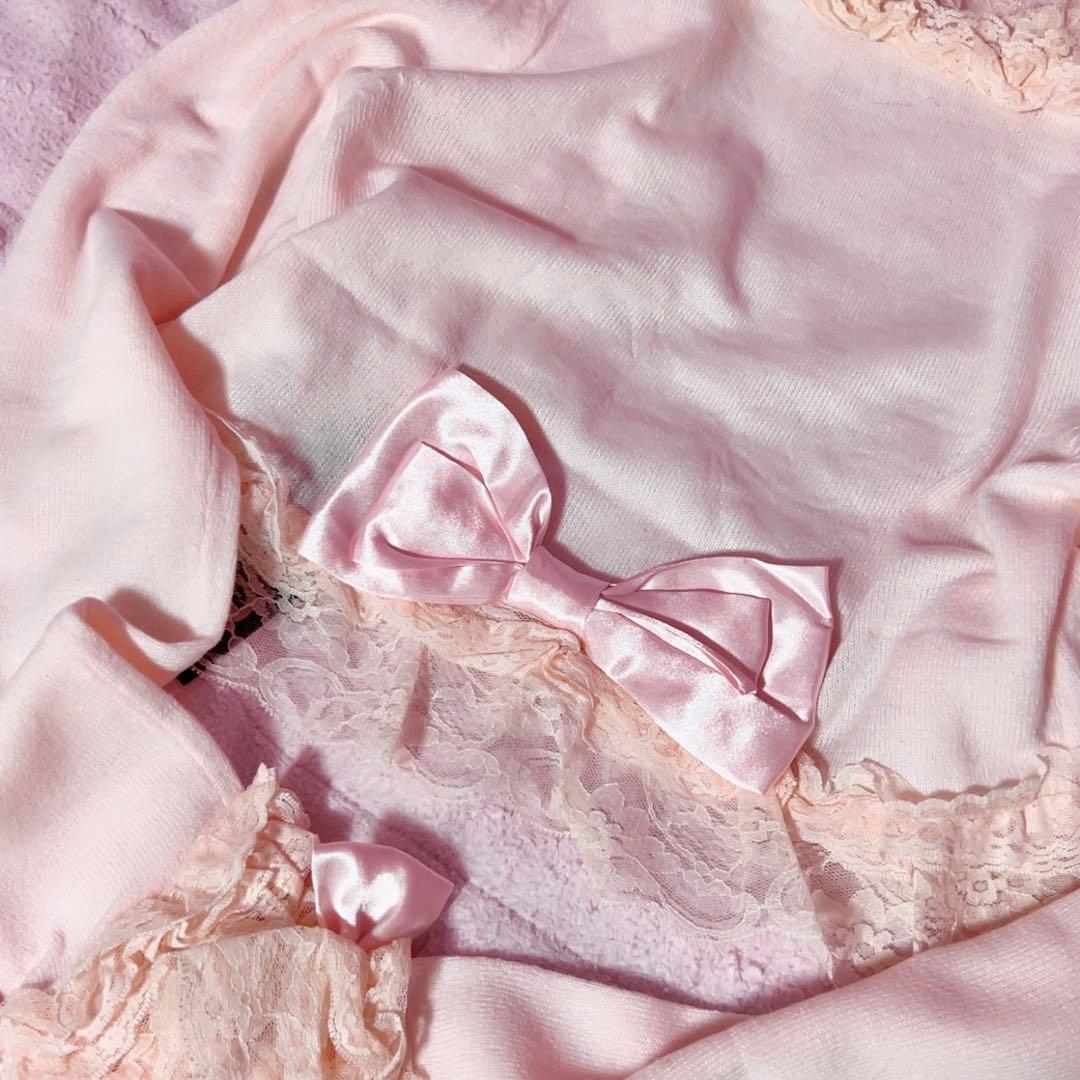 y2k 平成 姫ギャル リズリサ系 当時物 リボン レース ボレロカーディガン