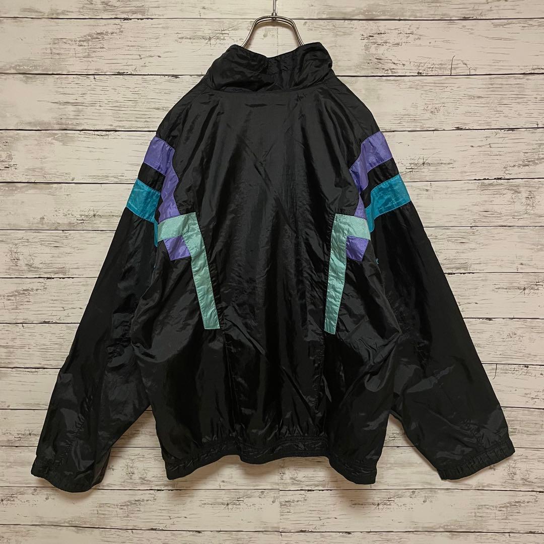 955【入手困難】ナイキ♤刺繍ロゴ　90s 銀タグ　ナイロンジャケット　美品