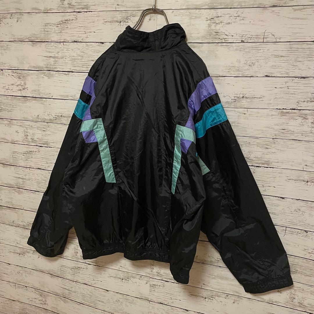 955【入手困難】ナイキ♤刺繍ロゴ　90s 銀タグ　ナイロンジャケット　美品