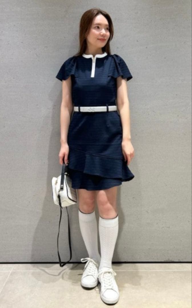 CELFORD GOLF ストレッチレース袖フレアワンピースセルフォード ゴルフ