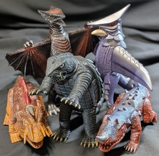 昭和ガメラ＆ギャオス他（バンダイ）ソフビフィギュア５体セット