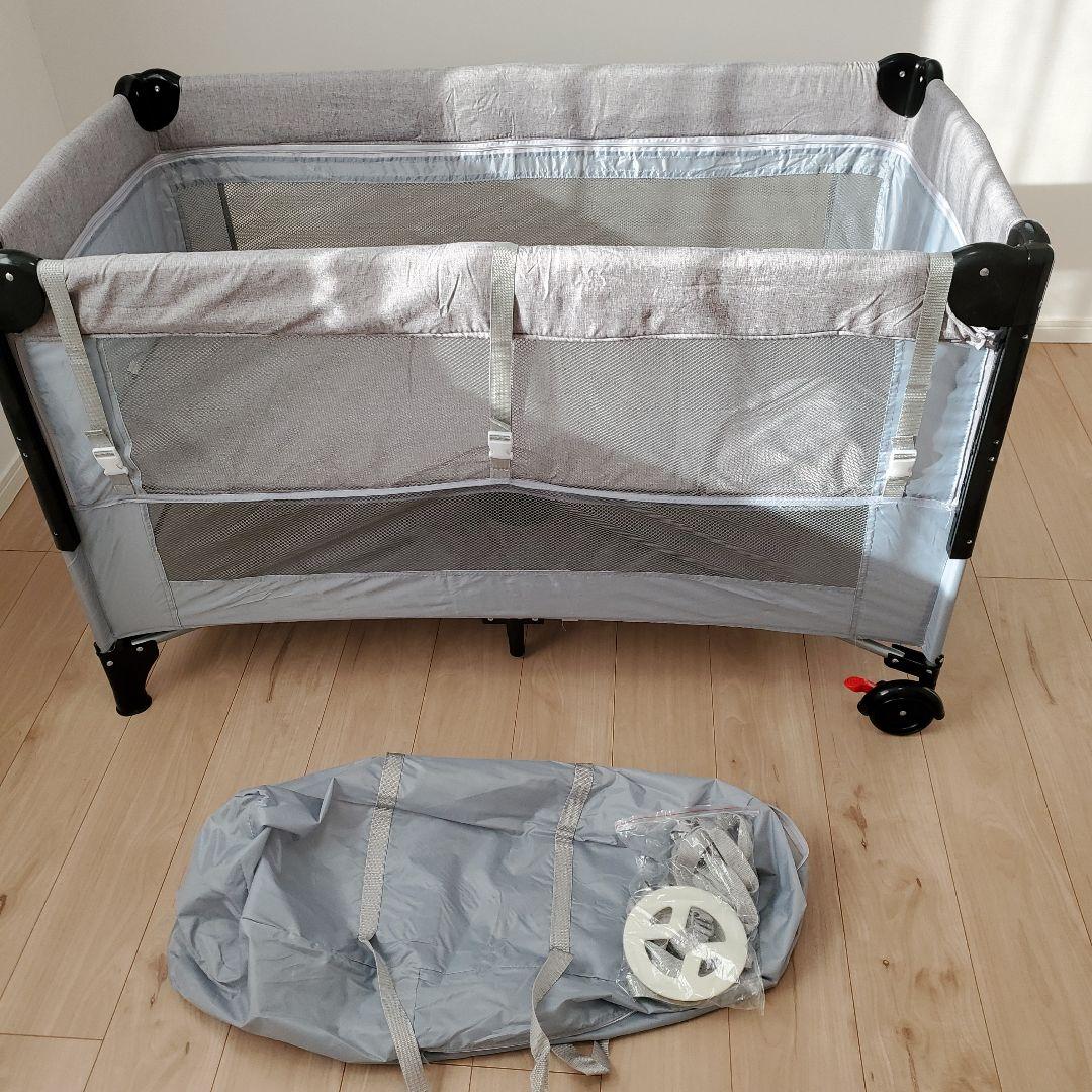 Kennkari 折りたたみベビーベッド 66x123cm