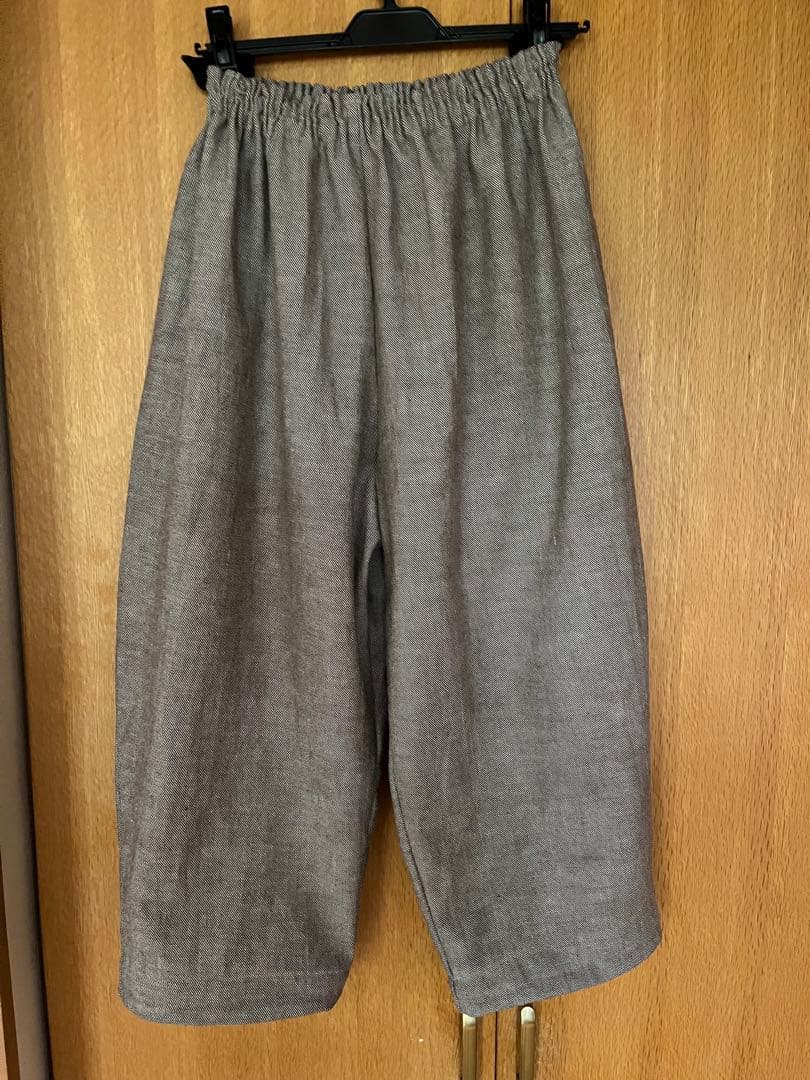 コットンパンツ　ガウチョパンツ　ゆったり　サンドベージュ 裾45 ハンドメイド