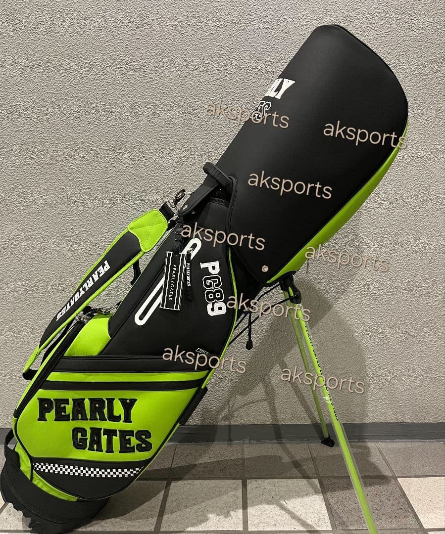 即発送現品限★PEARLY GATES キャディバッグ ブラック/グリーン