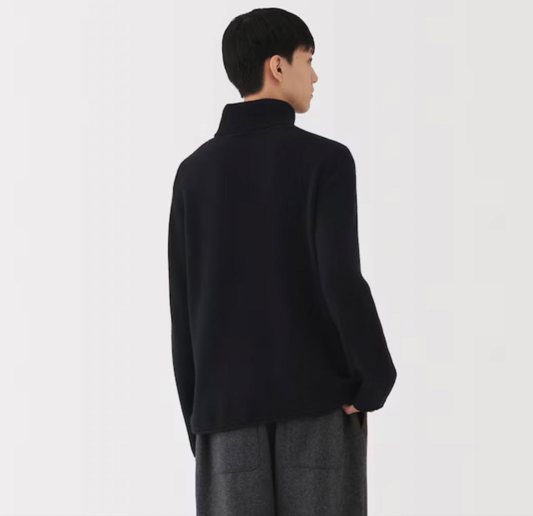 最終値下げ　MUJI Labo 黒 カシミヤ混　タートルネックニット