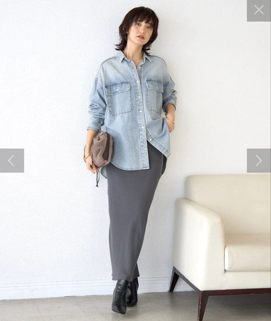 【MONN.:.(モン)】Lightビッグデニムシャツ