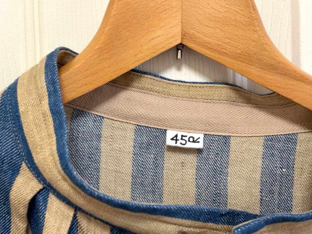 45R インドリネンのミリタリーボレロ　カーディガン　羽織り　完売品