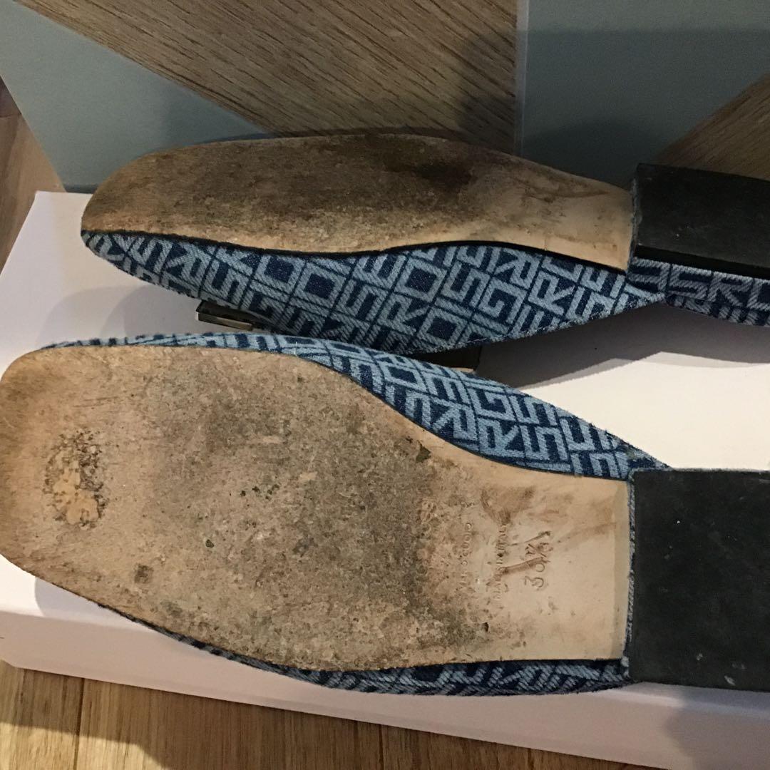 Sergio Rossi sr1デニム地ロゴミュール