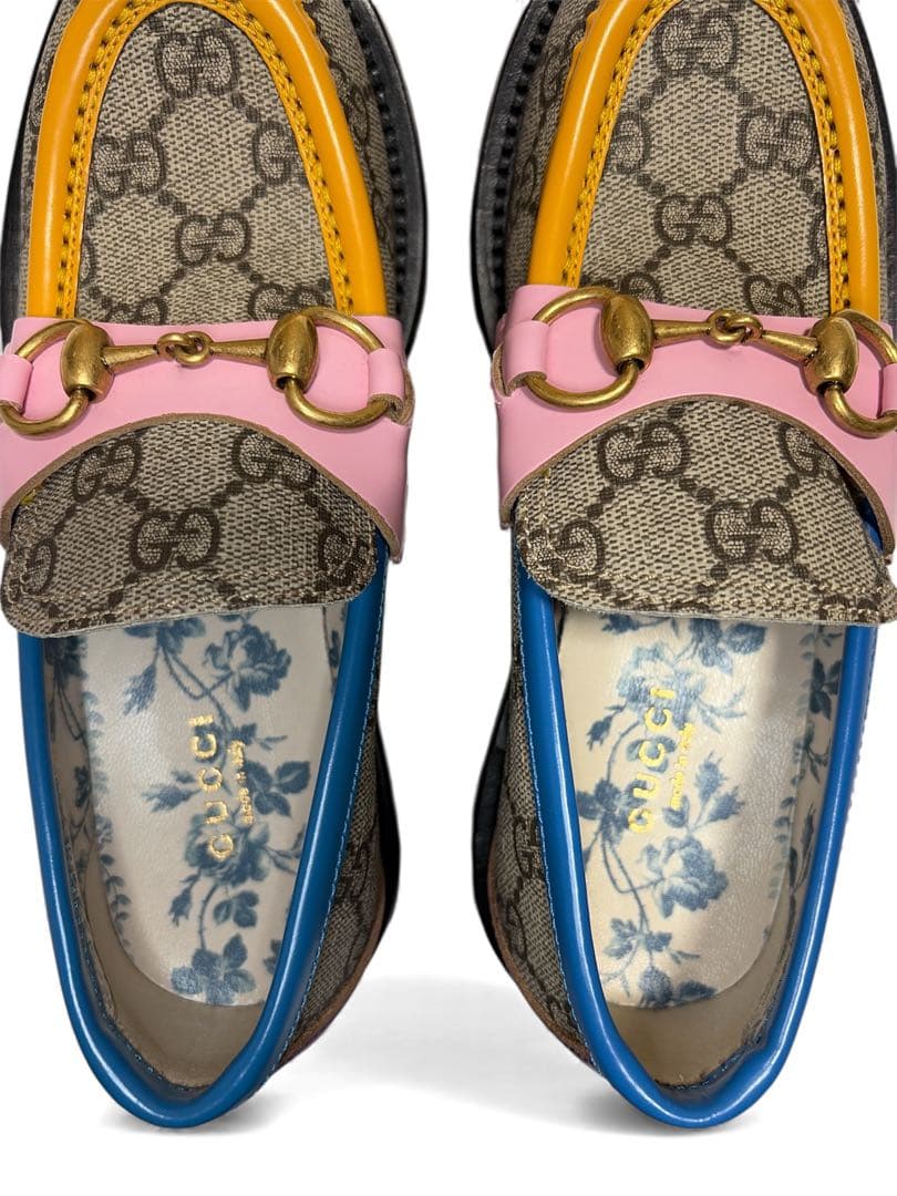 新品未使用 21.5cm GUCCI グッチ ローファー GG柄 マルチカラー