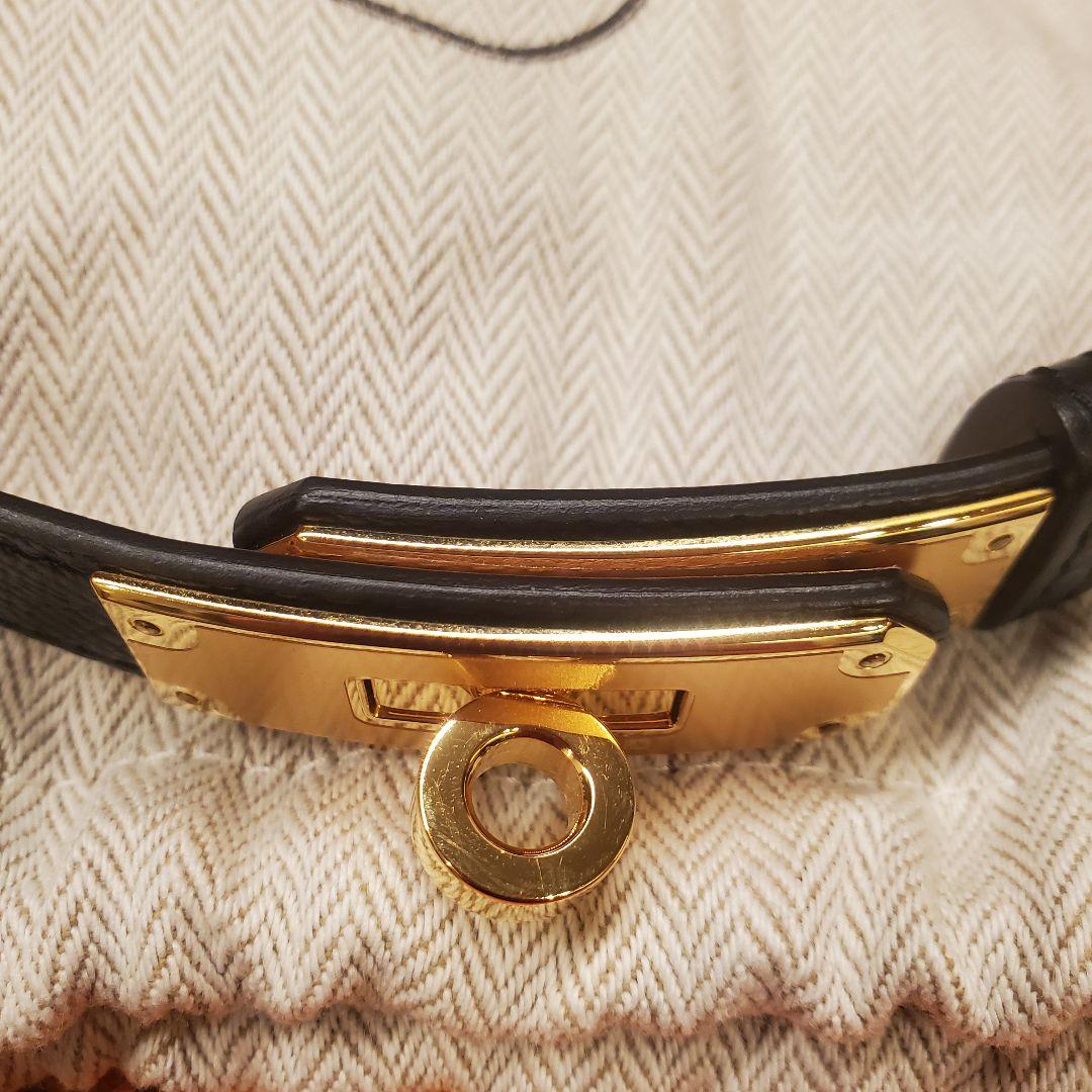 【極美品】HERMES ケリーポケットベルト 18 ノアール ゴールド金具
