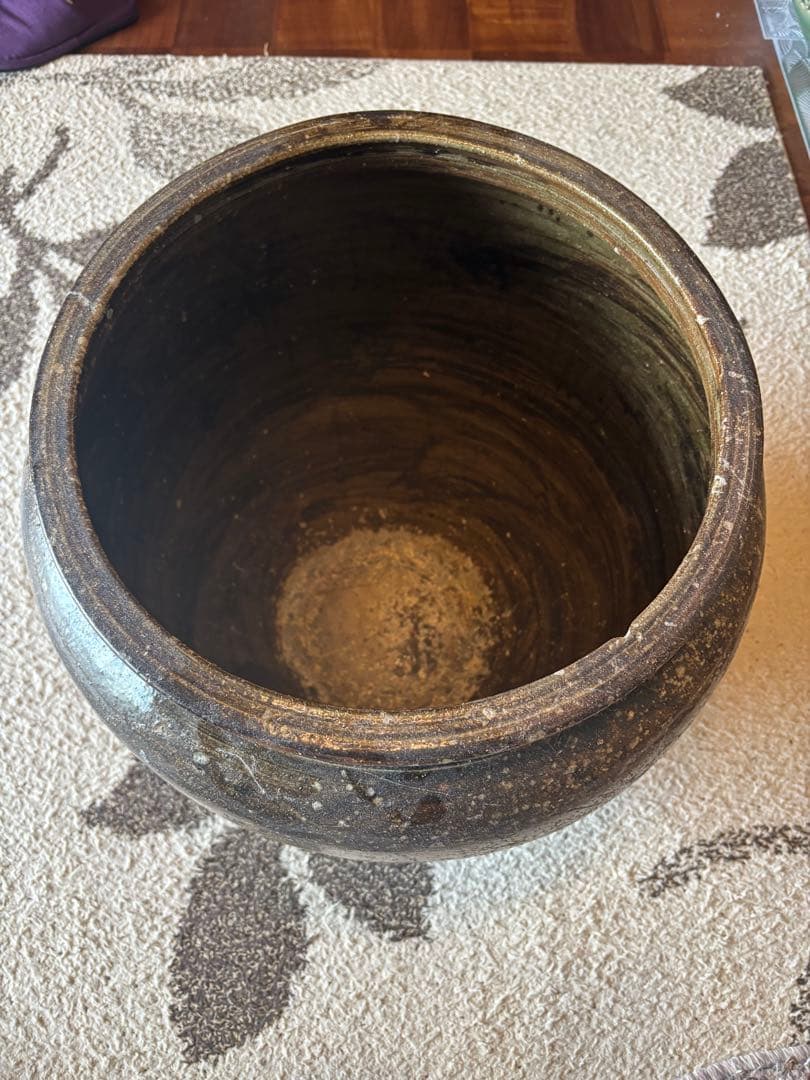 丹波焼　赤土部灰釉甕　大壺 時代物 骨董品アンティーク