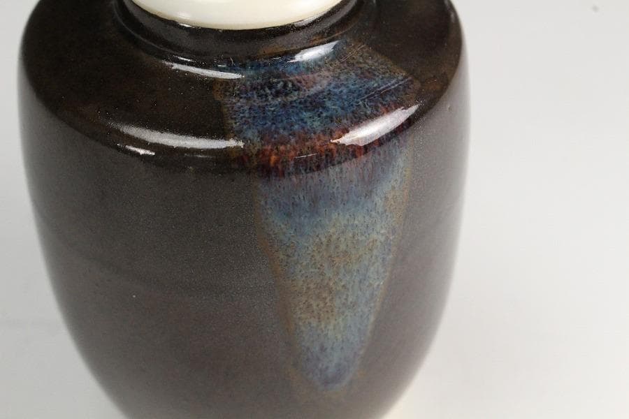 【肩衝茶入】茶道具 仕覆 御稽古物 濃茶点前 濃茶器 膳所焼