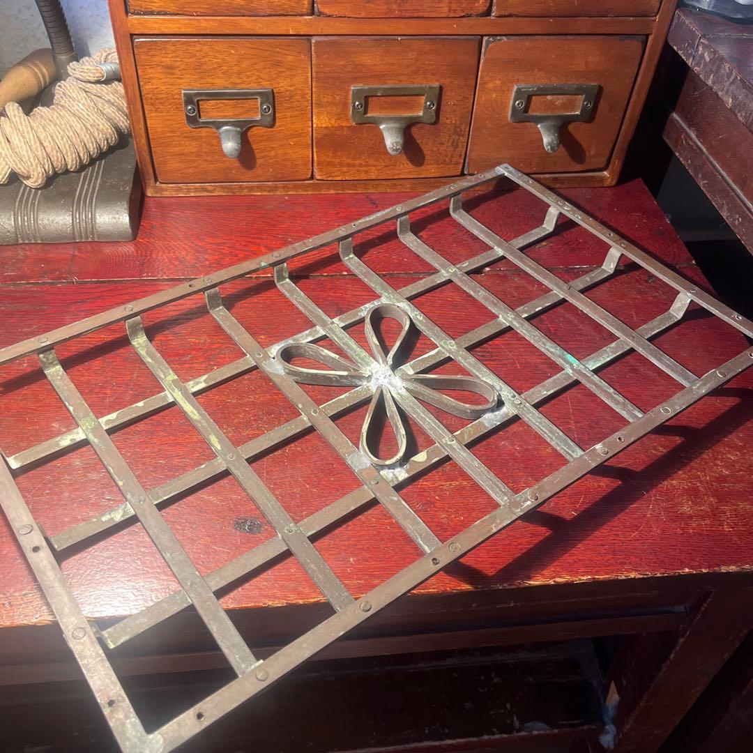 昭和レトロ アンティーク ヴィンテージ シャビー アイアン 窓格子 面格子
