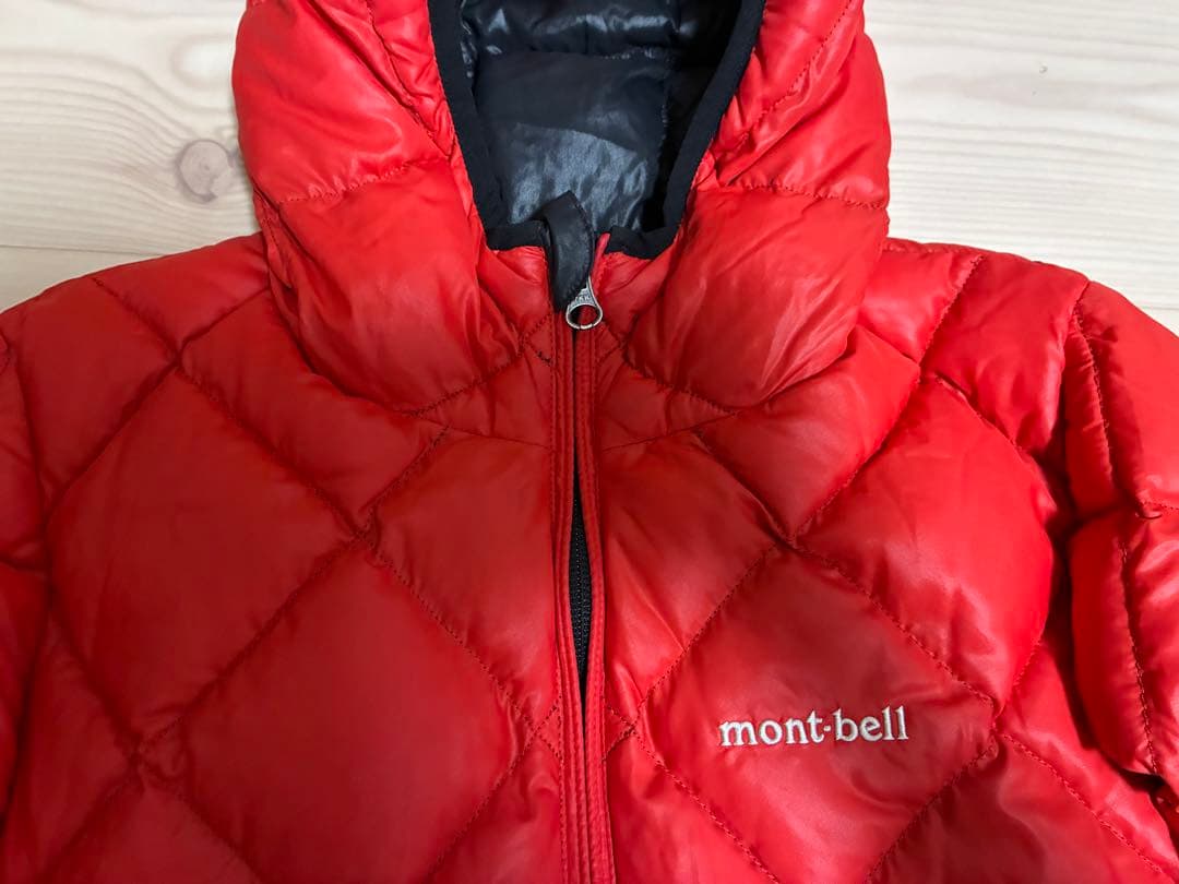 mont-bell ダウンジャケット　キルティング　リバーシブル黒/赤