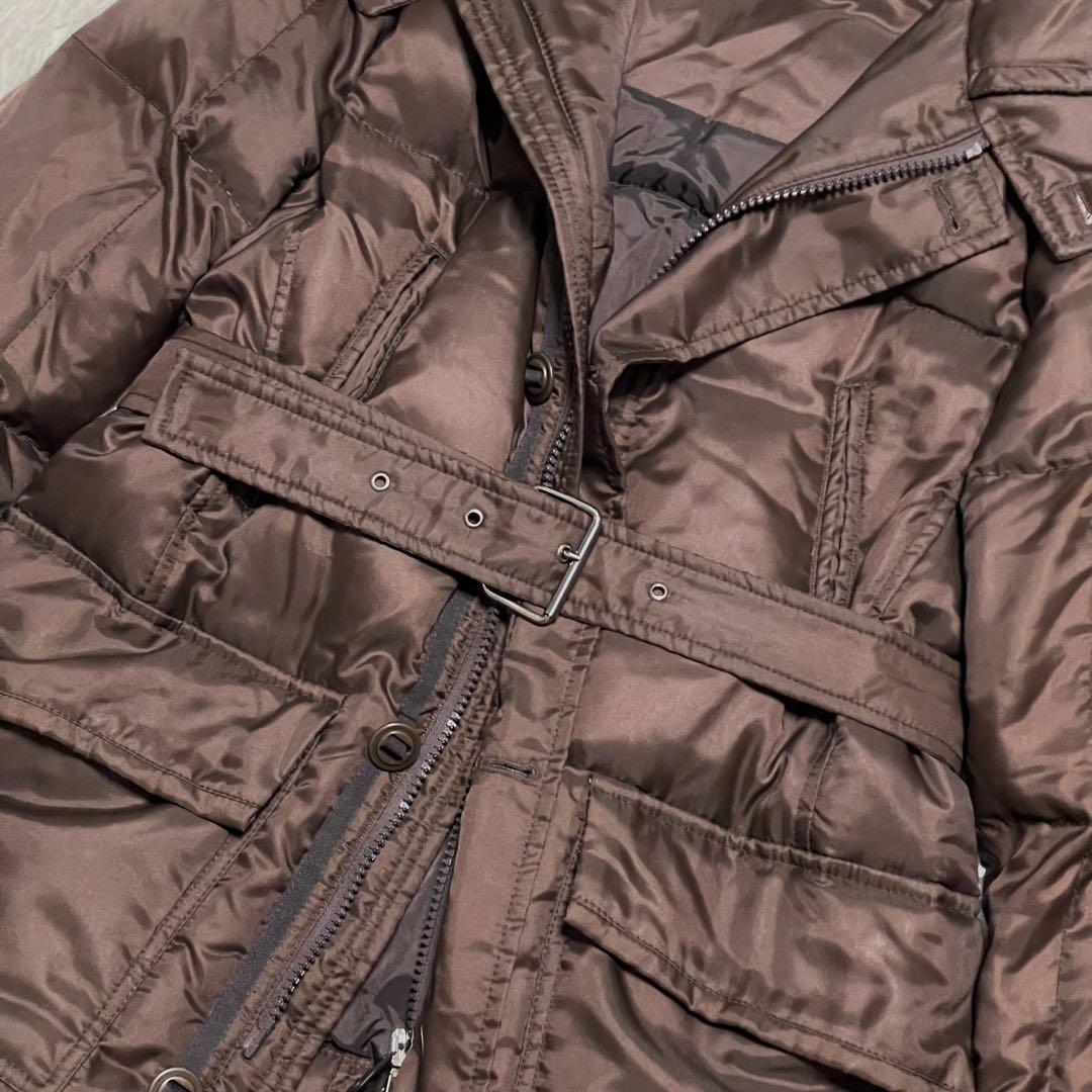 極美品 バーニーズニューヨーク ダウンジャケット イタリア製 ダークブラウン