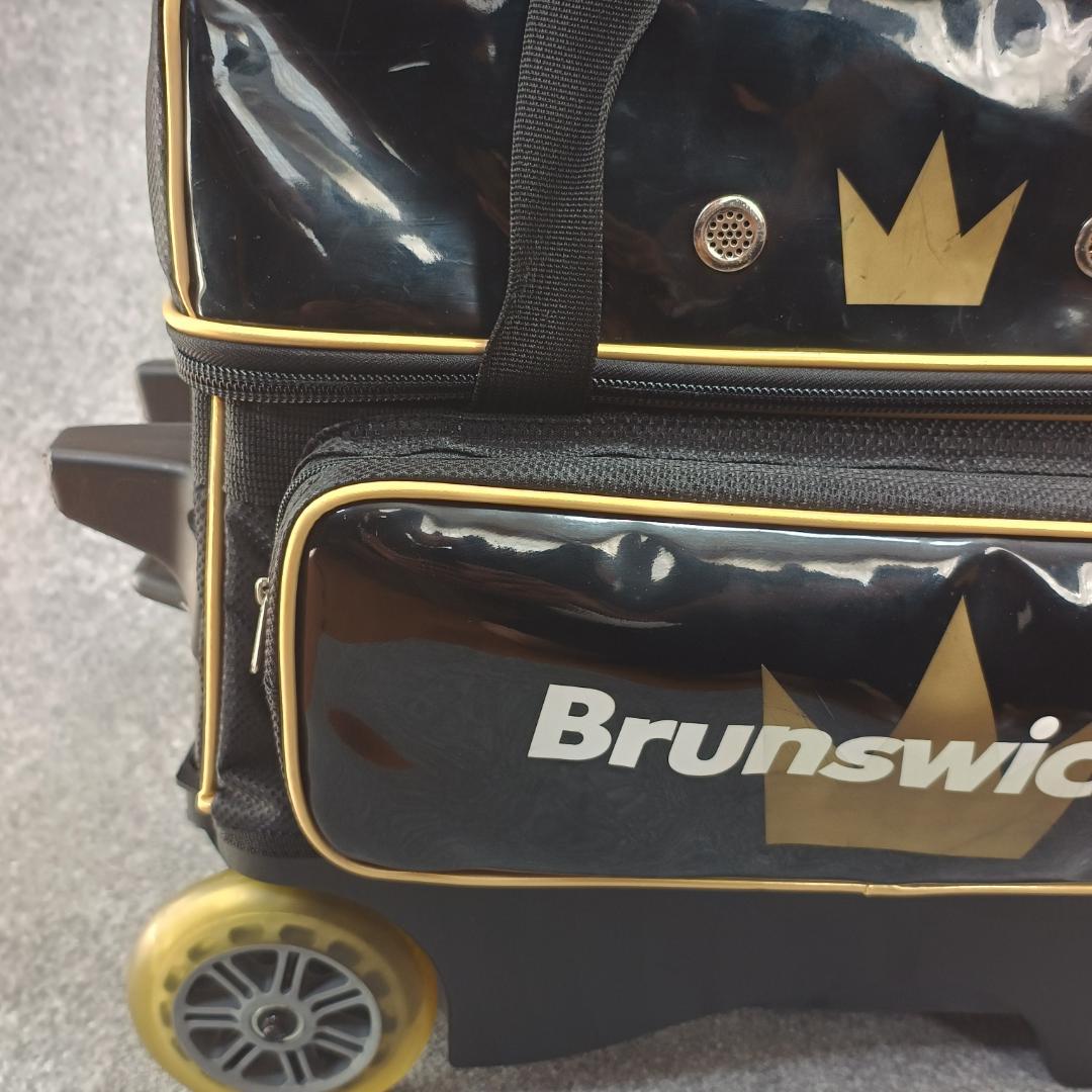 【美品】Brunswick クラウン2ボールローラー 黒×金 2ボール用