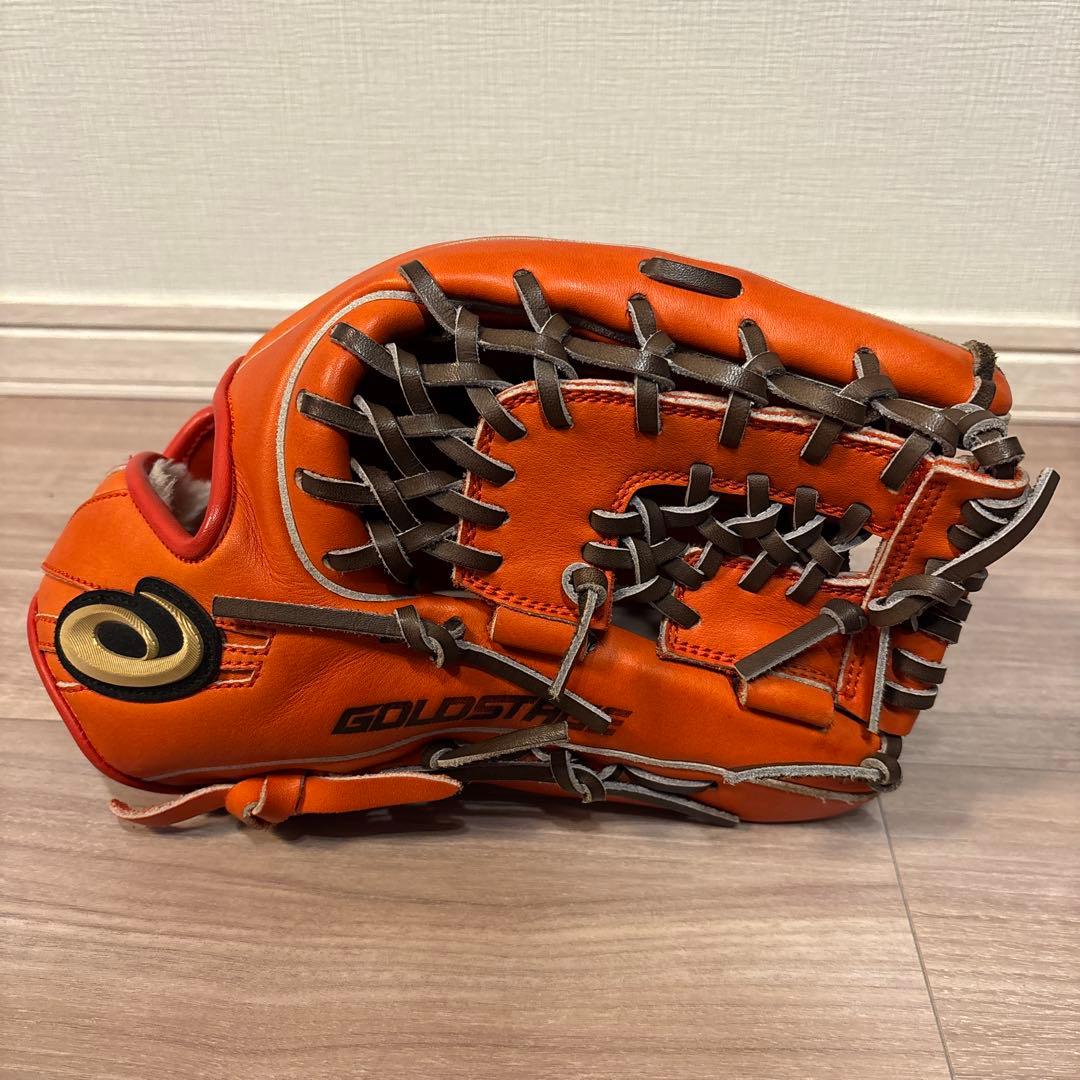 asics ゴールドステージ スピードアクセル 軟式グラブ オレンジ