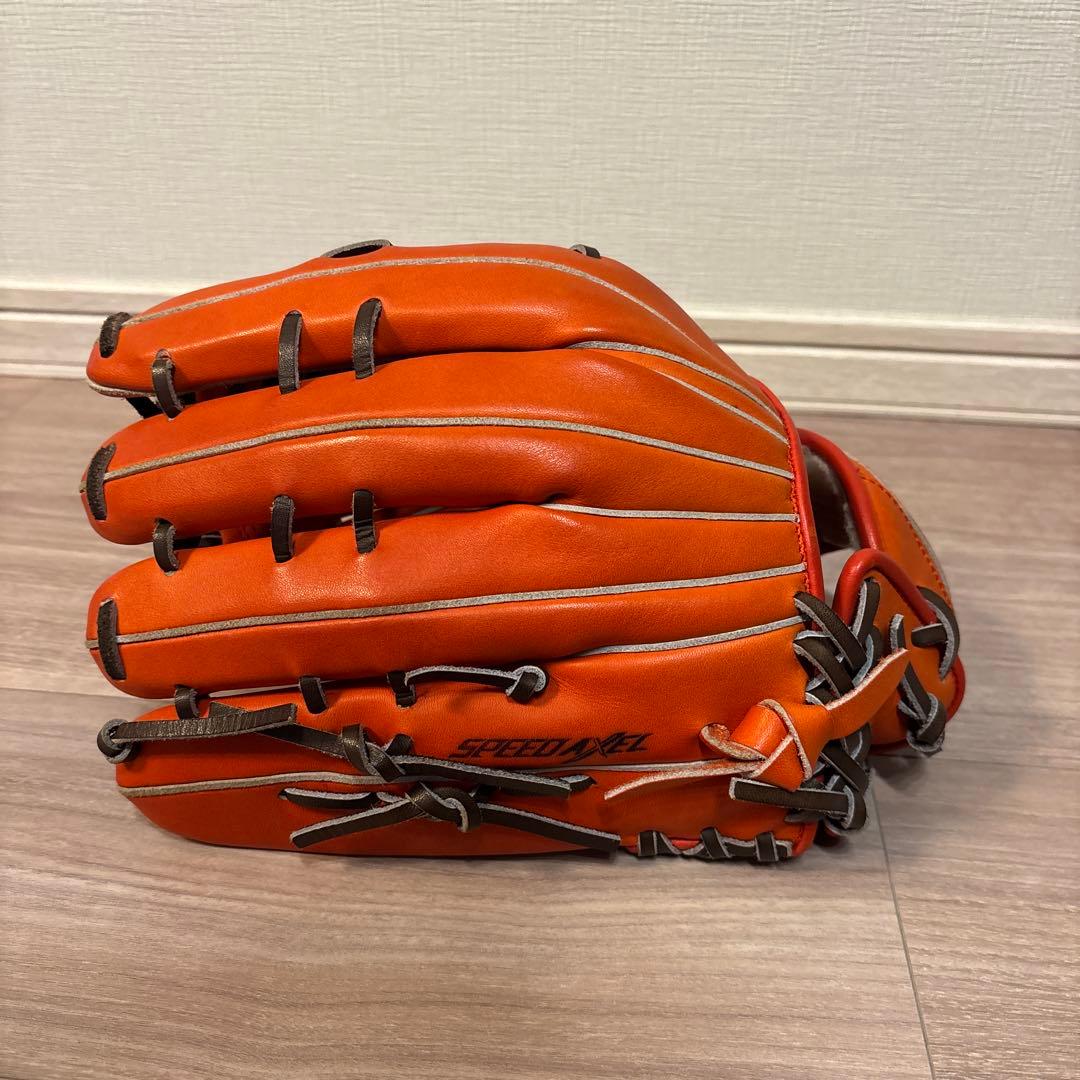 asics ゴールドステージ スピードアクセル 軟式グラブ オレンジ