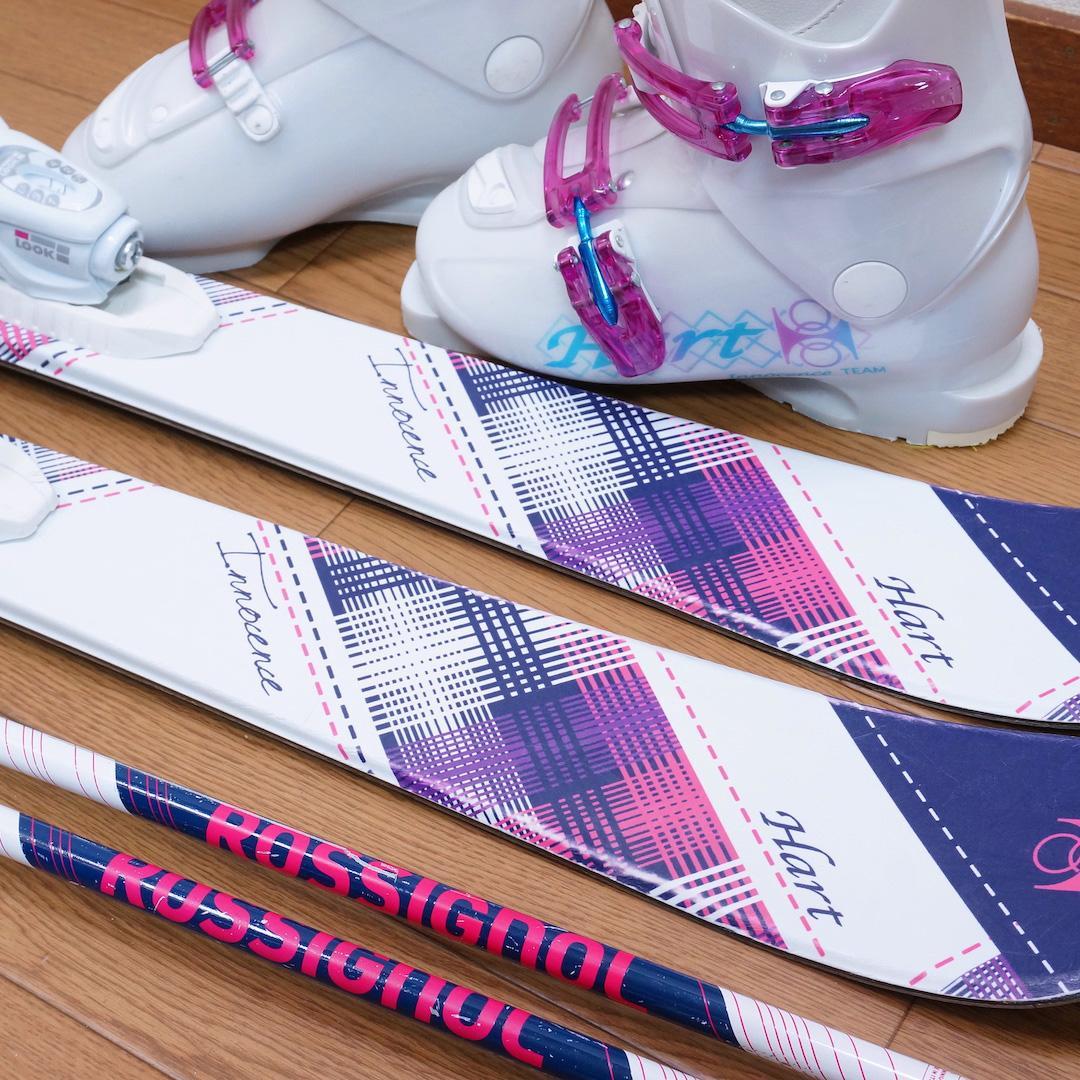 メンテ済 118cm 靴21cm HART カービングスキーセット (120