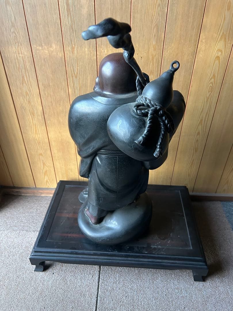 栄山作 布袋尊 鋳銅 ブロンズ像 約20kg 七福神 縁起物 置物 仏像 骨董
