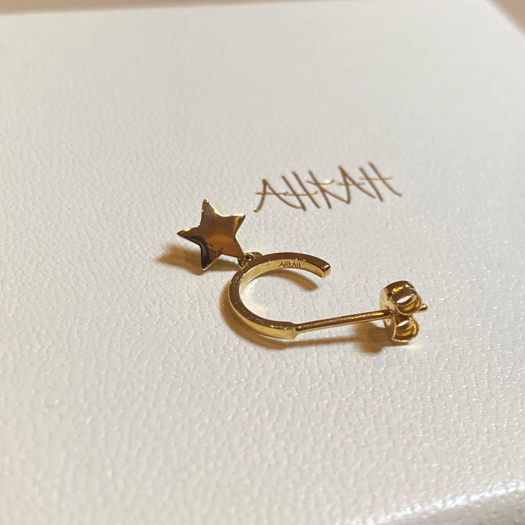 ahkah プルミエトワール プレーン 星 ピアス 片耳