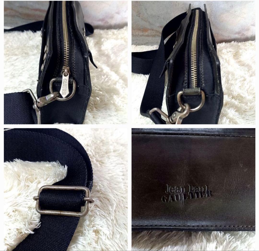 Jean Paul Gaultier ブラックレザーショルダーバッグ