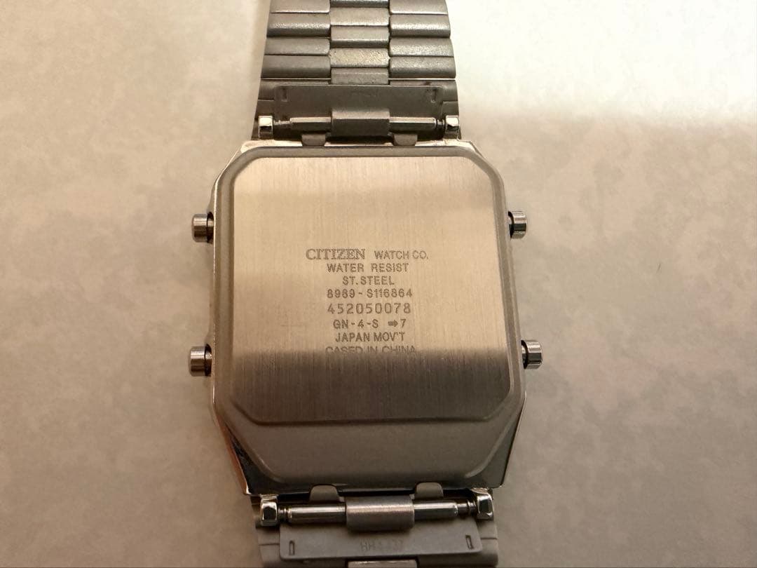 CITIZEN ANA-DIGI TEMP 腕時計シルバー　文字盤ブラック稼働品