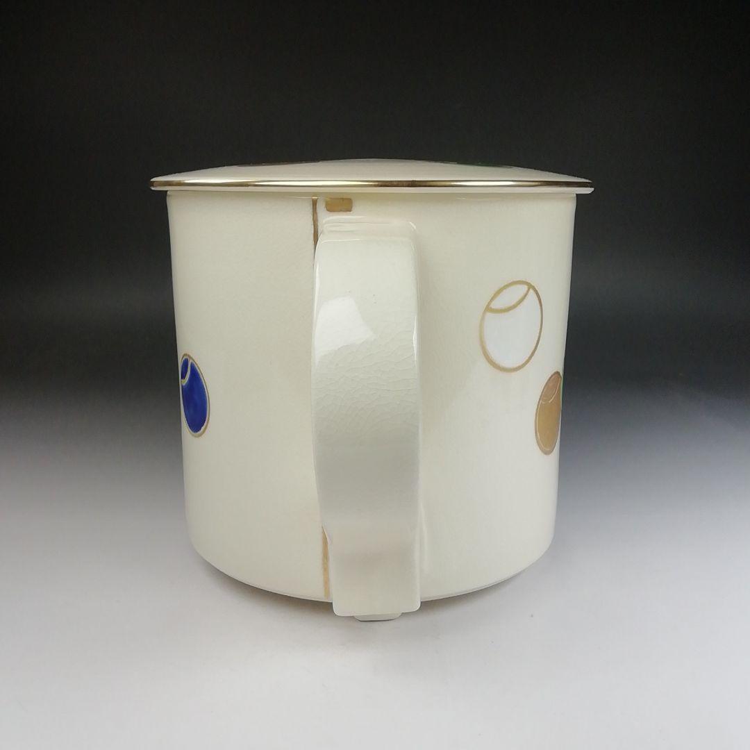 Ｔ８１９　水次　『色絵　つぼつぼ文』『鳴滝窯　橋本城岳 造』　共箱　茶道具