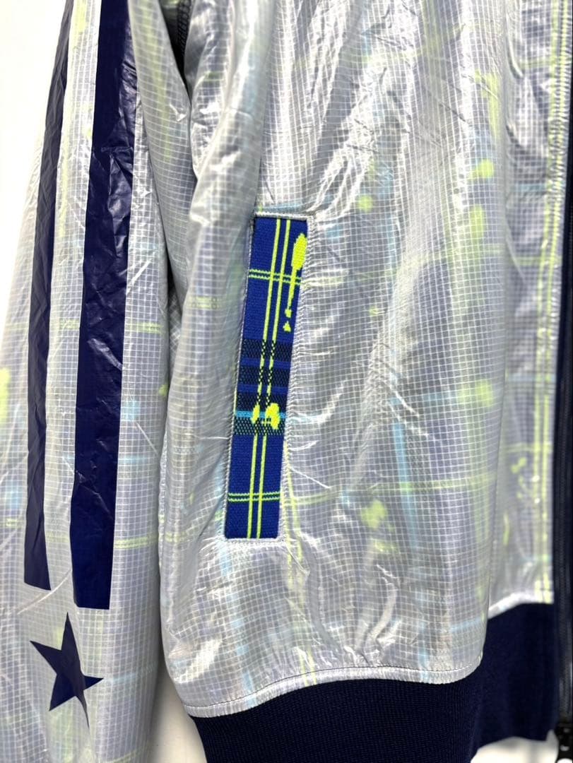 ラッセルノ ブルゾン 2重素材 表ナイロン100% シアー ブルーチェック柄 L