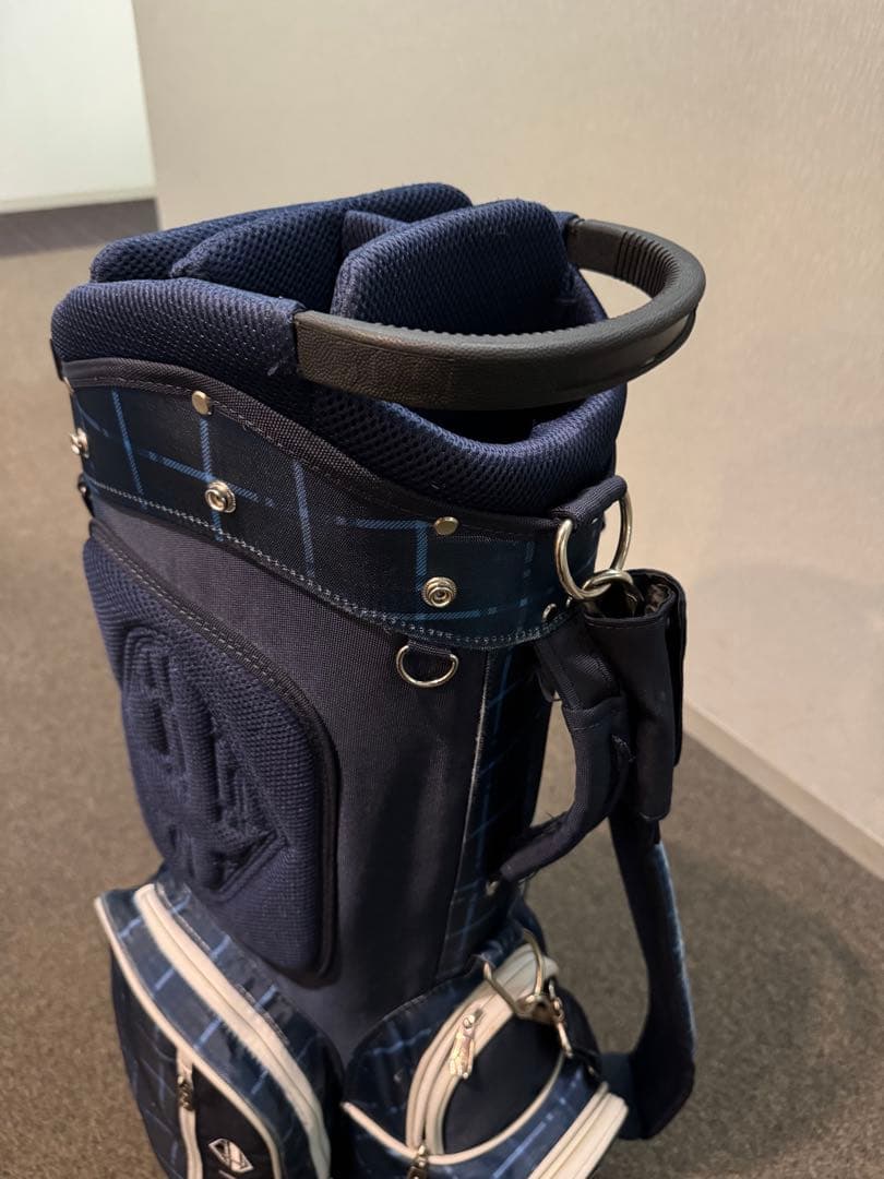 FIDRA スタンドゴルフバッグ ネイビー ブルー　　チェック柄