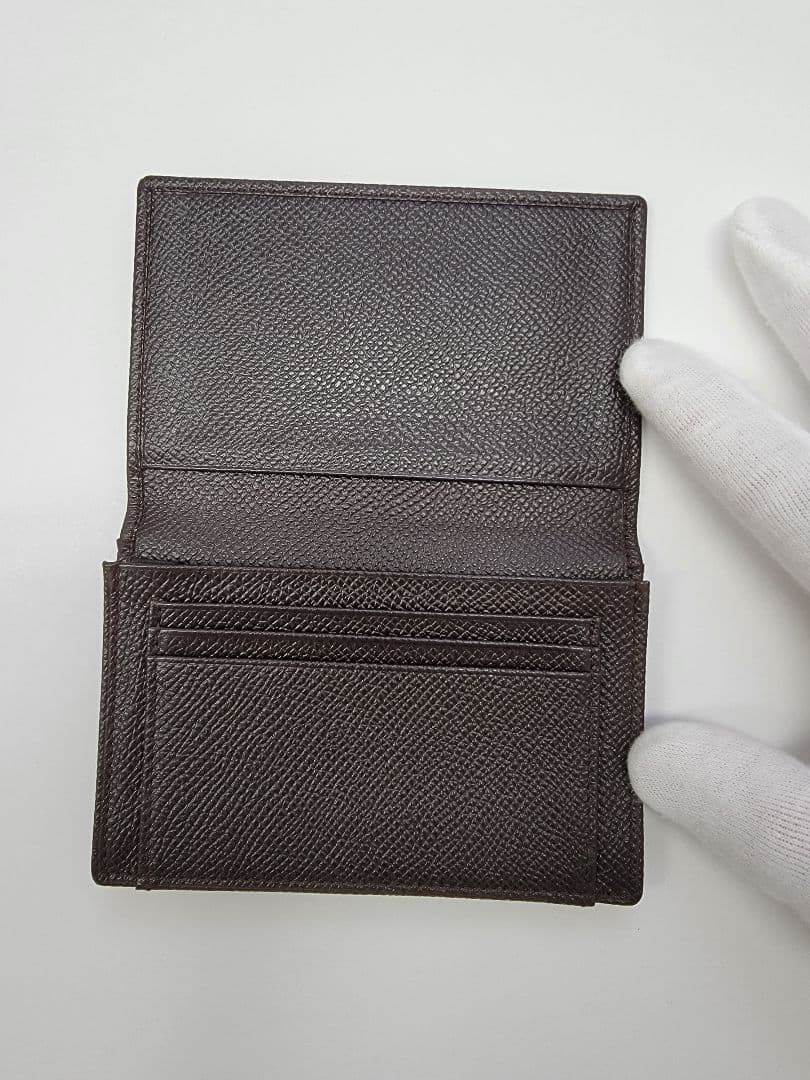 BVLGARI ダークブラウン レザー 名刺入れ