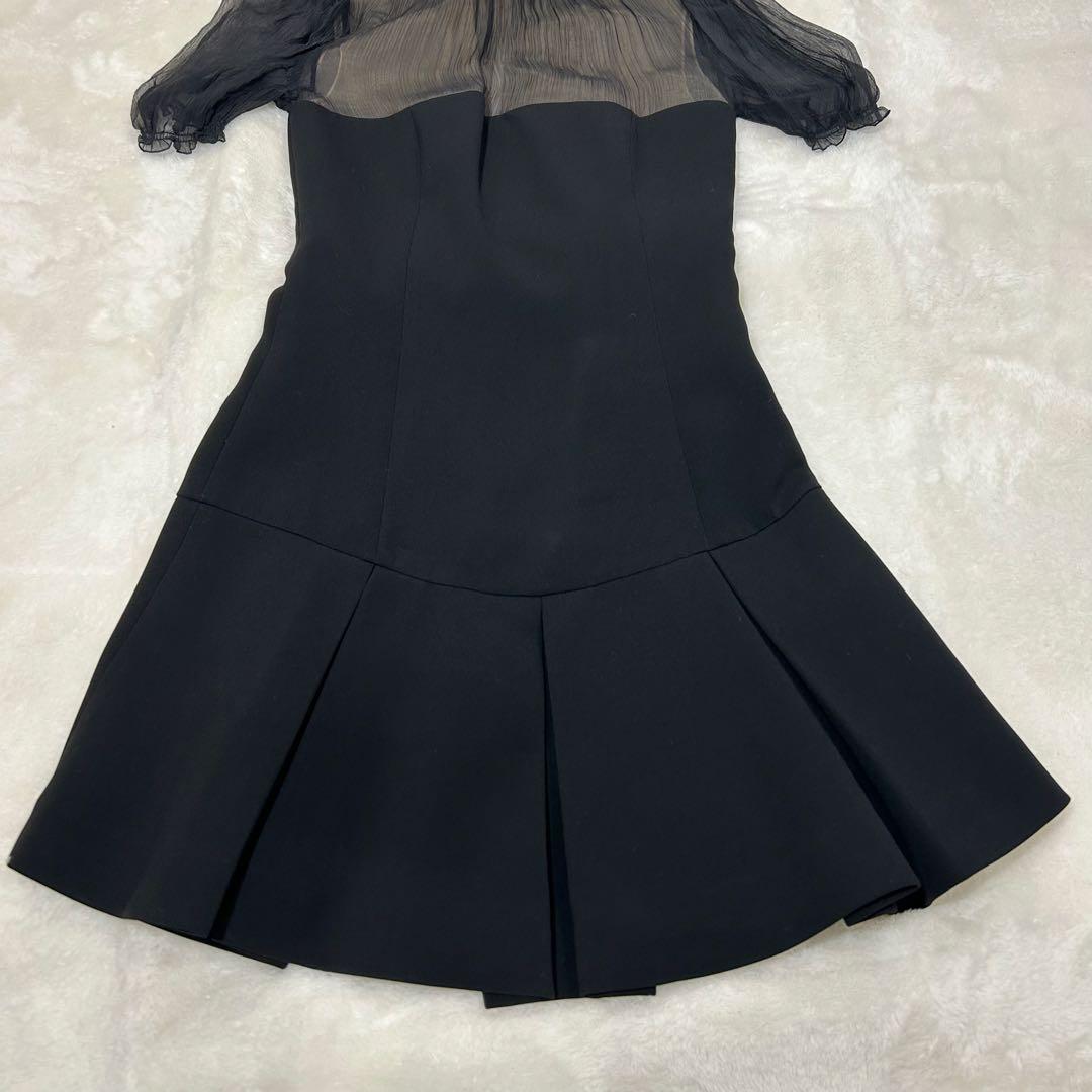 MIUMIU ミュウミュウ ブラック 半袖シースルー ミニワンピース ミニ丈