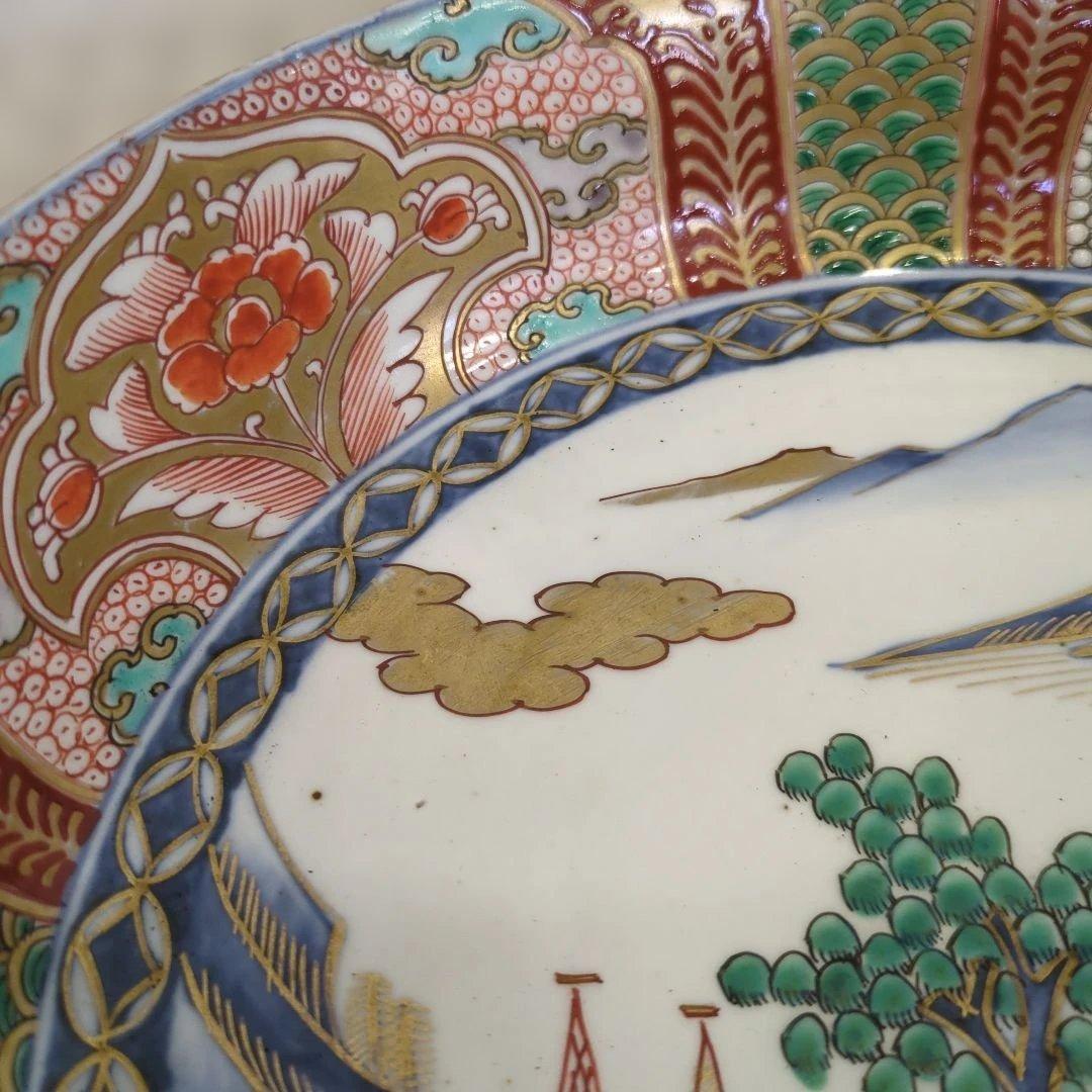 骨董　古伊万里　染錦　三っ丼　大中小　3つ　美品　鉢　器　錦出